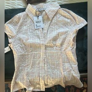 Princess Polly linen button up; short sleeve